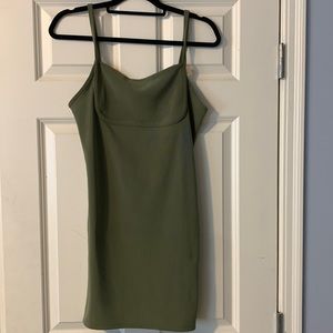 Forever 21 green ribbed mini dress
